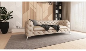 Beżowa aksamitna sofa 225 cm Chelsea – Ropez