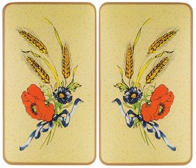 Płyty ochronne na kuchenkę FLOWERS, 2 sztuki, szklane