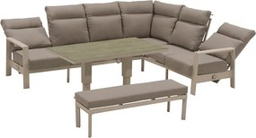 ZESTAW MEBLI OGRODOWYCH MARSYLIA Z PNEUMATYCZNYM STOŁEM BEŻOWY