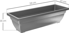 Outsunny Zestaw 5 Doniczek z Plastiku dla Tarasu, Ogrodu, Balkonu, 59 x 21 x 16 cm, Szary