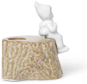 Świąteczny świecznik z porcelany i kamionki Kähler Design, dł. 9 cm