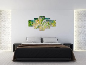 Obraz pól ryżowych z lotu ptaka (125x70 cm)