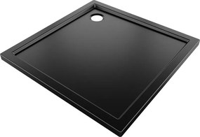 Mexen Flow brodzik kwadratowy slim 100 x 100 cm, czarny mat - 46S701010