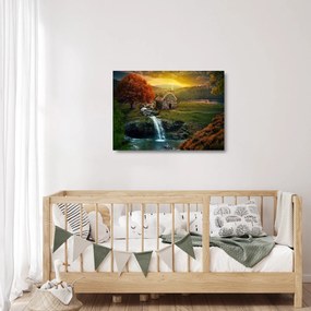 Obraz na szkle domku w bajkowym krajobrazie (70x50 cm)