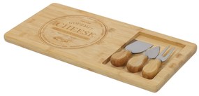 Bambusowa deska do serów i przekąsek + 3 noże