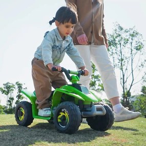 HOMCOM Quad elektryczny 6V dla dzieci z funkcją przód/tył dla dzieci 1,5-3 lat do 20  kg zielony | Aosom PL