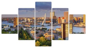 Obraz - Panorama Rotterdamu, Holandia (125x70 cm)