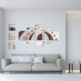 Obraz - Chmury 3D z kwiatami (125x70 cm)
