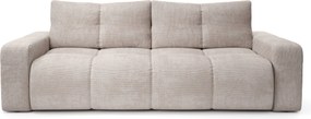 Masseno Sofa DUCA z funkcją spania i pojemnikiem na pościel, Rozkładana sofa - Beżowy, FLOW 03