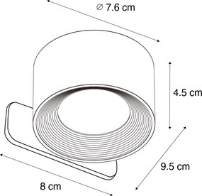 Nowoczesna lampa ścienna i sufitowa czarna z akumulatorem LED - Bright