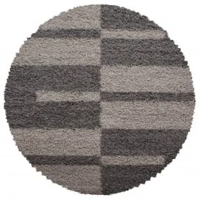 Dywan Shaggy Gala brązowo-beżowy 80 cm x 80 cm koło