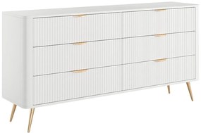 Komoda z 6 szufladami - Białe i złote - ELONARIA od Pascal Morabito