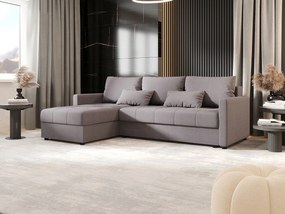 BEDANTE narożnik MOS L BIS Cosmic 160 szary lewa z funkcją spania sofa w kształcie litery L z pojemnikiem na pościel sofa do salonu kanapa sofa rozkładana