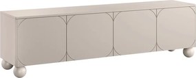 Szafka RTV Sonatia II 200 cm czterodrzwiowa na nogach kulach - kaszmir