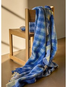 Niebieski koc z mieszanki wełny 140x200 cm Loom – Hübsch