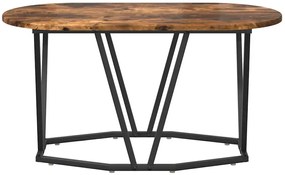 Nowoczesny owalny stolik kawowy dąb wędzony H4-F19