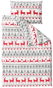 PrzytulneMieszkanie.pl PrzytulneMieszkanie.pl Pościel flanelowa DEER DREAMS białe Rozmiar pościeli: 2 szt 70 x 90 cm | 200 x 220 cm