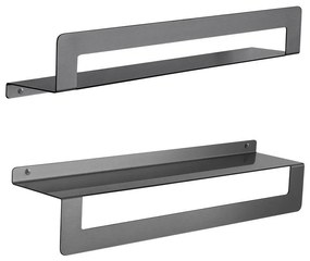 Gedy - Półka z wieszakiem na ręczniki CLEO 50 cm szary metalik