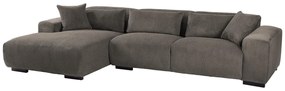 Kanapa narożna lewa welurowy z sztruksowego materiału w kolorze taupe OVENTINO od Maison Céphy