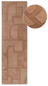 Brązowy wełniany chodnik tkany ręcznie 80x250 cm Alexis – Villeroy&Boch