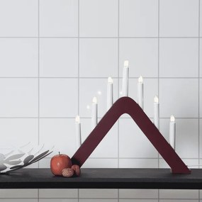 Czerwony świecznik z drewna Jarve