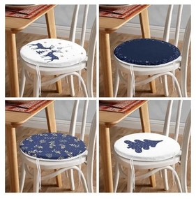 Poduszki na krzesła ze świątecznym motywem zestaw 4 szt. ø 40 cm Blue Christmas – Mila Home