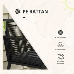 Outsunny 3-częściowy Zestaw Bistro Balkonowego/Tarasowego, odporny na warunki atmosferyczne, nowoczesny design, 53 x 57 x 77 cm, Czarny + Szary