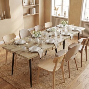 HOMCOM Stół jadalny dla 4 osób, 110 cm Nordycki prostokątny stół kuchenny ze stalowymi nogami do salonu i jadalni, dąb | Aosom PL