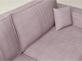 Fioletowy sztruksowy rozkładany/ze schowkiem narożnik (lewostronny/w kształcie litery L) Tonga – Maison de Rêve