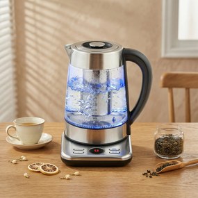 HOMCOM Elektryczny czajnik, 1,7L, szybkie gotowanie, 2200W, z termostatem Strix, sitkiem do herbaty, funkcją utrzymania ciepła | Aosom PL