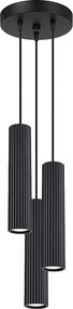 Lampa Wisząca Minimalistyczny Karbon, Aluminium - 3 Źródło - L.19.5 X H.108 Cm - Czarny