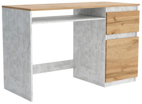 Biurko komputerowe młodzieżowe szkolne 120 cm REMI1 Beton/Dąb Wotan