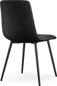 Czarne welurowe krzesło pikowane G9-G68