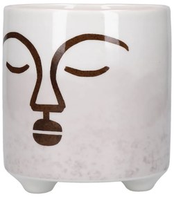 Biało-różowa ceramiczna doniczka Kitchen Craft Terracotta Face