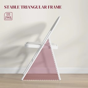 HOMCOM Zestaw 2 krzeseł składanych, Przenośne krzesła biurowe, Metalowe nogi, Fotel składany do biura, recepcji, poczekalni, Skaj, Biały