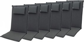 Doppler ELEGANT 2430 - zestaw 6 szt. poduszek na krzesło z wysokim oparciem