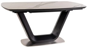 STÓŁ ARMANI CERAMIC BIAŁY EFEKT MARMURU/ CZARNY MAT 160(220)X90 SIGNAL
