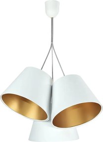 Biało złota lampa wisząca welurowa D8-D62