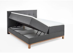 Ciemnoszare łóżko boxspring ze schowkiem 180x200 cm Catania − Meise Möbel