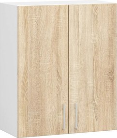 Szafka kuchenna AKORD W60 system LIMA Biała 60 cm 2 drzwi kolor Dąb Sonoma mat 2 półki 60x30,5x72 cm