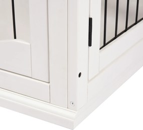 PawHut Solidna Klatka dla Psa - 2 Drzwi, MDF, Metal, Biała - Bezpieczny Azyl dla Pupila | Aosom PL