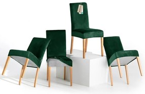 Restilo Pokrowiec na krzesło Sento ciemnozielony, 48 x 48 x 58 + 10 cm, zestaw 4 szt.