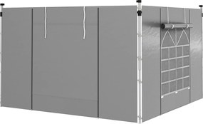 Outsunny Zasłony do pawilonu, zestaw 2 szt., do pawilonów 3x3 m lub 3x6 m, z oknami i drzwiami, jasnoszary | Aosom PL