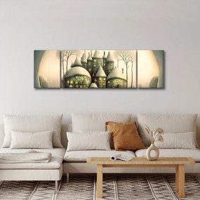 Obraz - Bajkowe domki (170x50 cm)