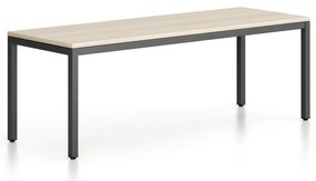 Ławka FRAME, podstawa czarna, 1685 x 404 x 468 mm, dąb naturalny