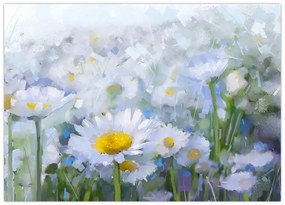 Obraz na szkle - W stokrotkach (70x50 cm)