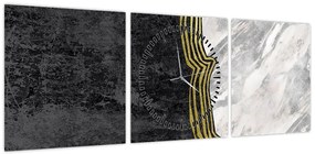Obraz - Marmur (z zegarem) (90x30 cm)