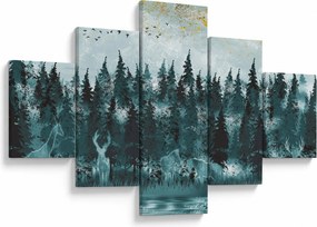 Obraz - Zwierzęta w lesie (125x70 cm)