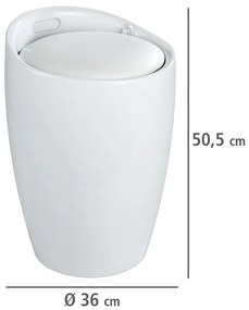 Pufa CANDY WHITE - kosz na pranie, 2 w 1 , WENKO
