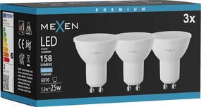 Mexen Nova 3x żarówka LED GU10, 1,5W, Zimna - 6500K, 158 lm - L107-GU10-0165-01x03
